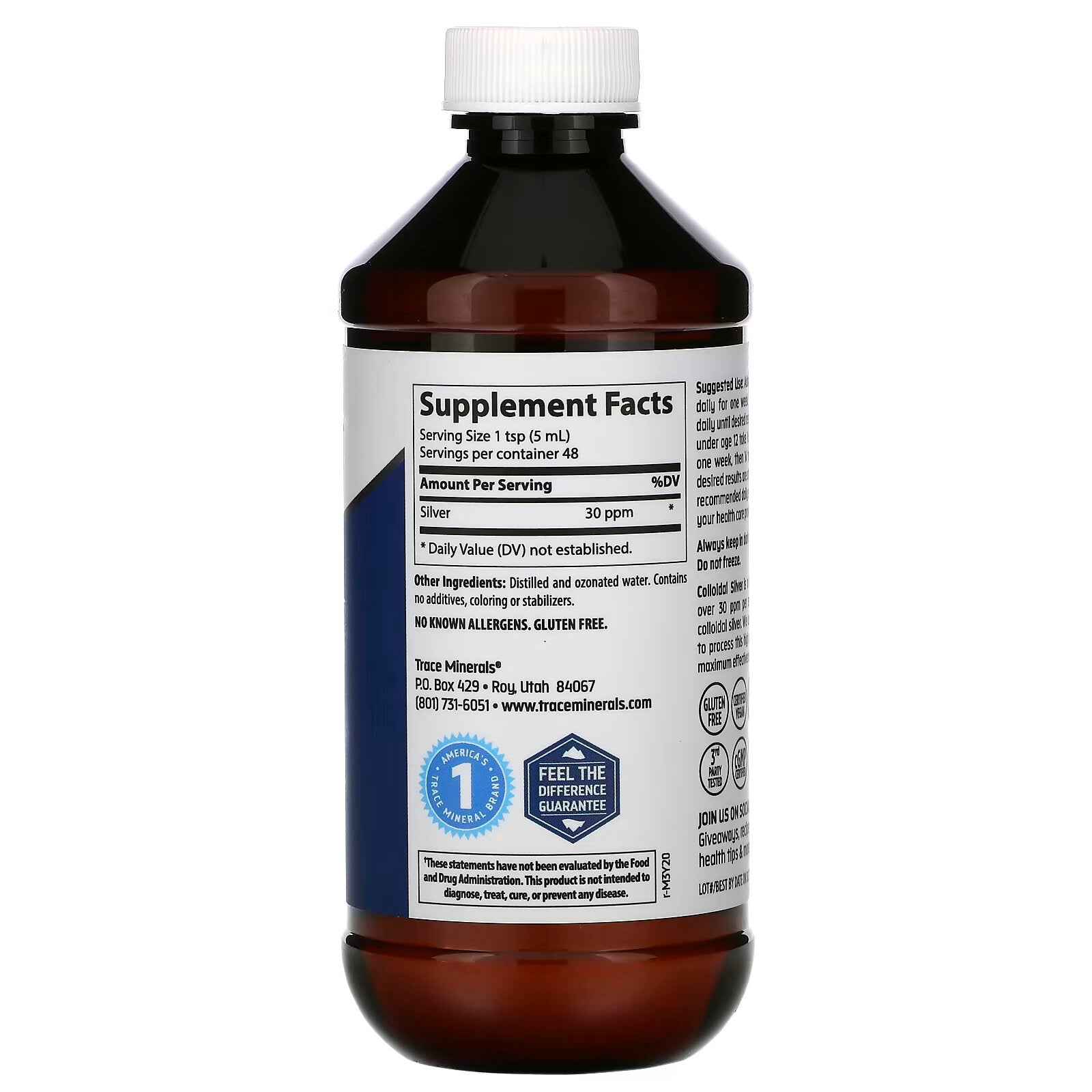 Trace Minerals Colloidal Silver, 30 ppm, 237 ml