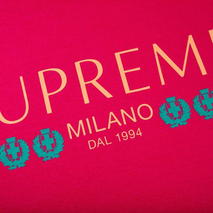 تي شيرت Supreme Milano باللون الوردي، وردي