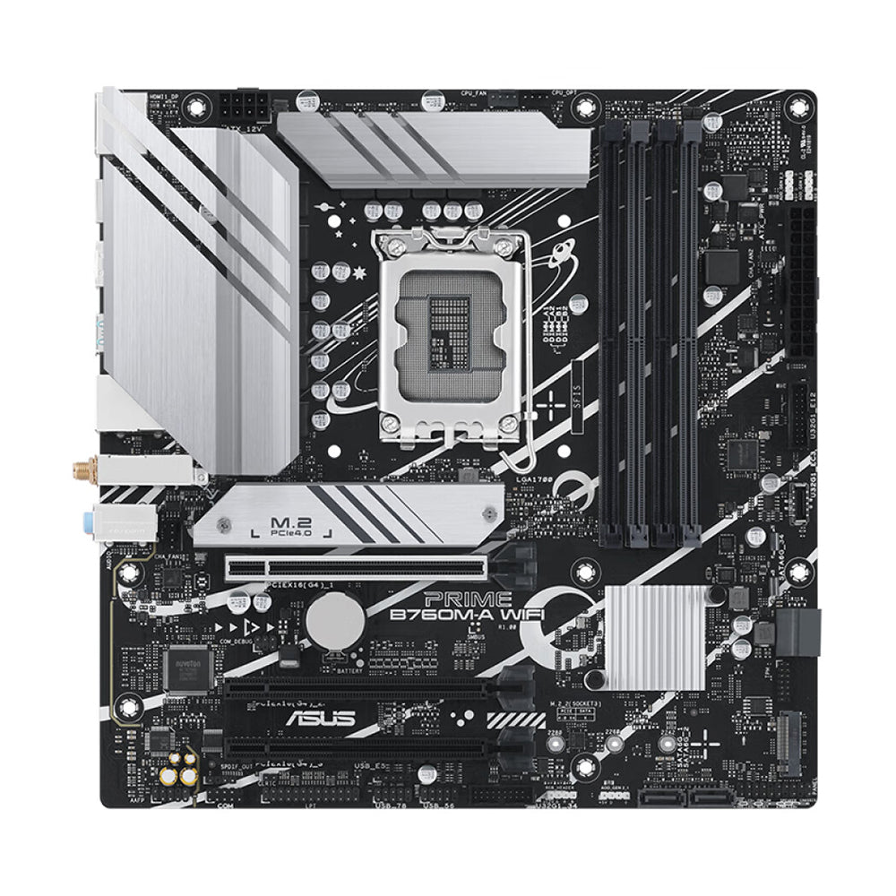 اللوحة الأم Asus PRIME B760M-A، LGA1700، واي فاي، DDR5