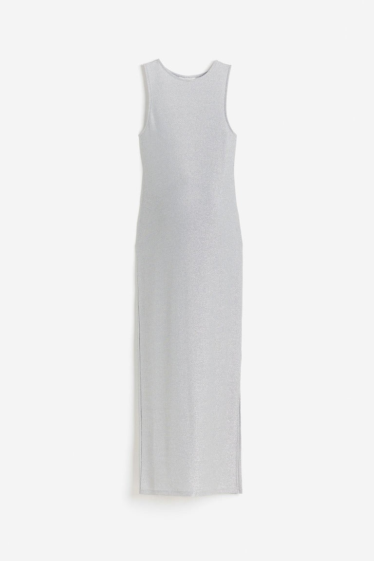 MAMA Ribbed maternity dress H&M, light gray