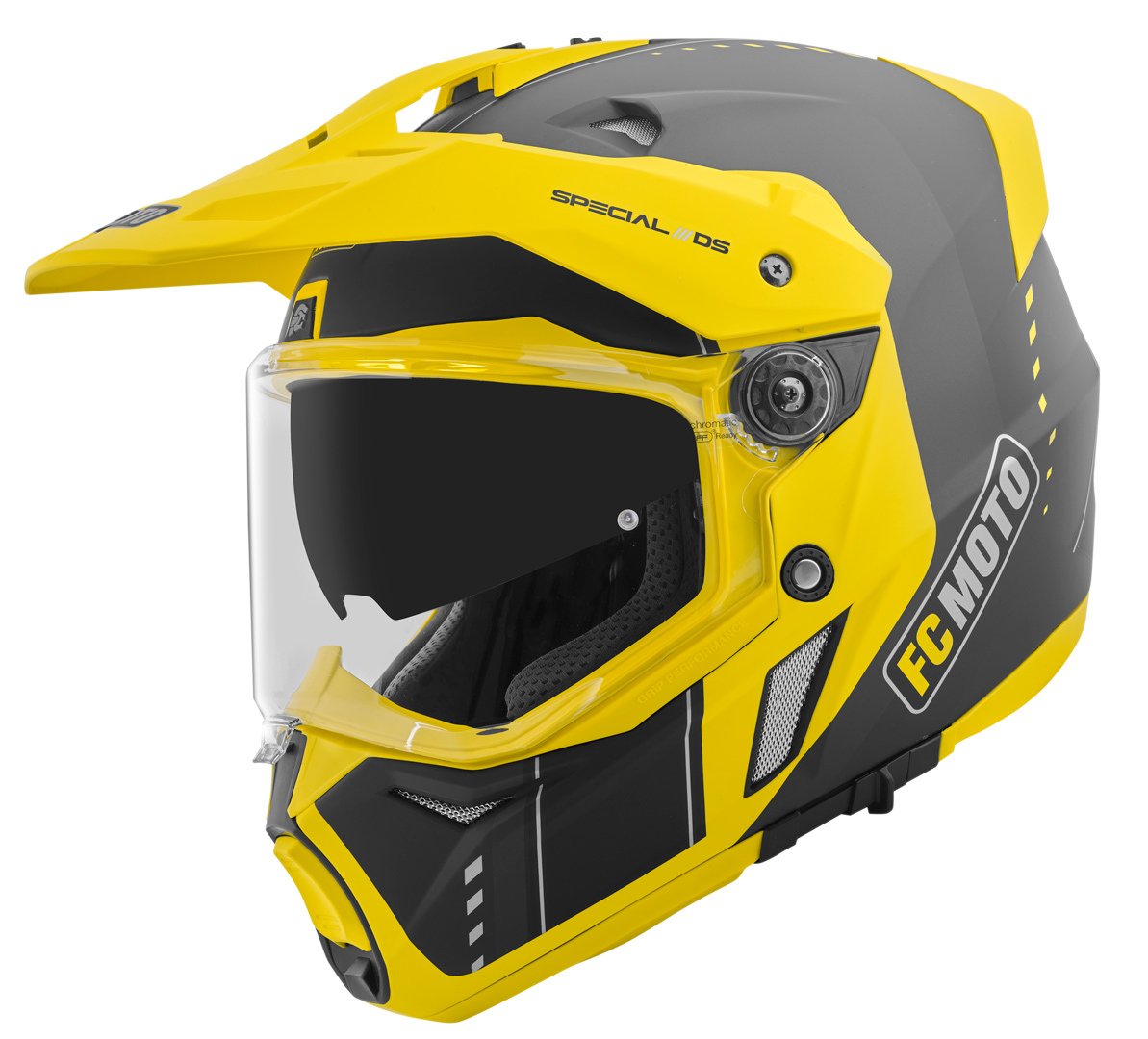 FC-Moto Merkur Pro Air Enduro Helmet, Black/Yellow