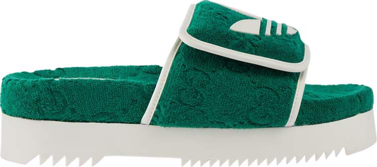 صنادل أديداس Adidas x Gucci Wmns GG Platform Sandal 'Green Cotton Sponge'، أخضر