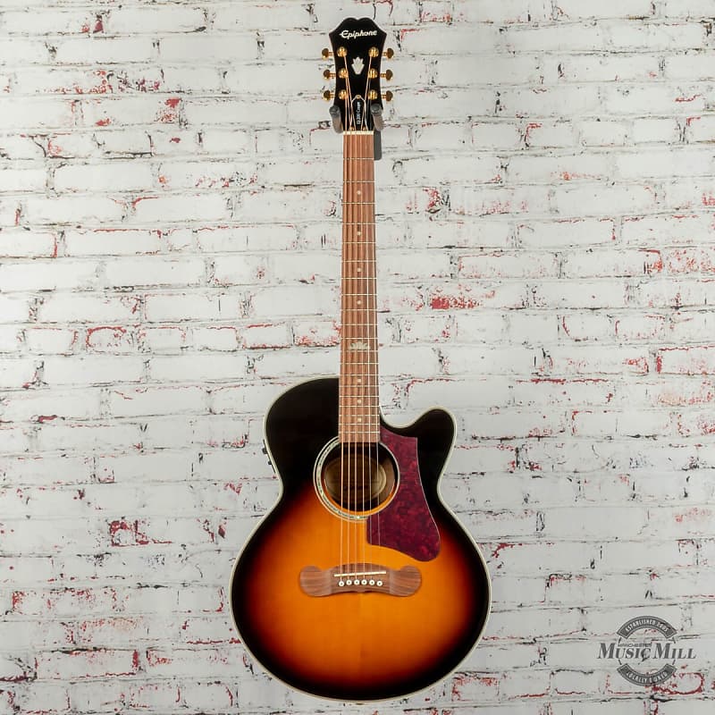 جيتار صوتي Epiphone J-200 EC Studio Parlor جيتار صوتي/كهربائي Vintage Sunburst