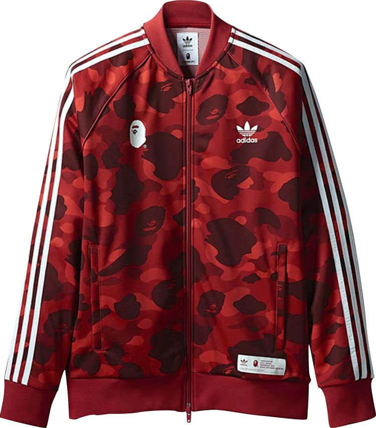 قميص رياضي adidas x BAPE adicolor "Raw Red"، باللون الأحمر