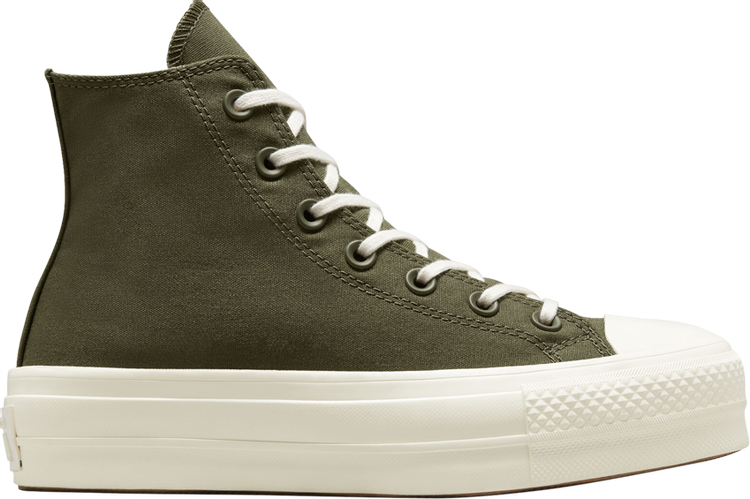 حذاء رياضي Converse Chuck Taylor All Star Platform High Hybrid Texture للنساء - لون كاكي، أخضر