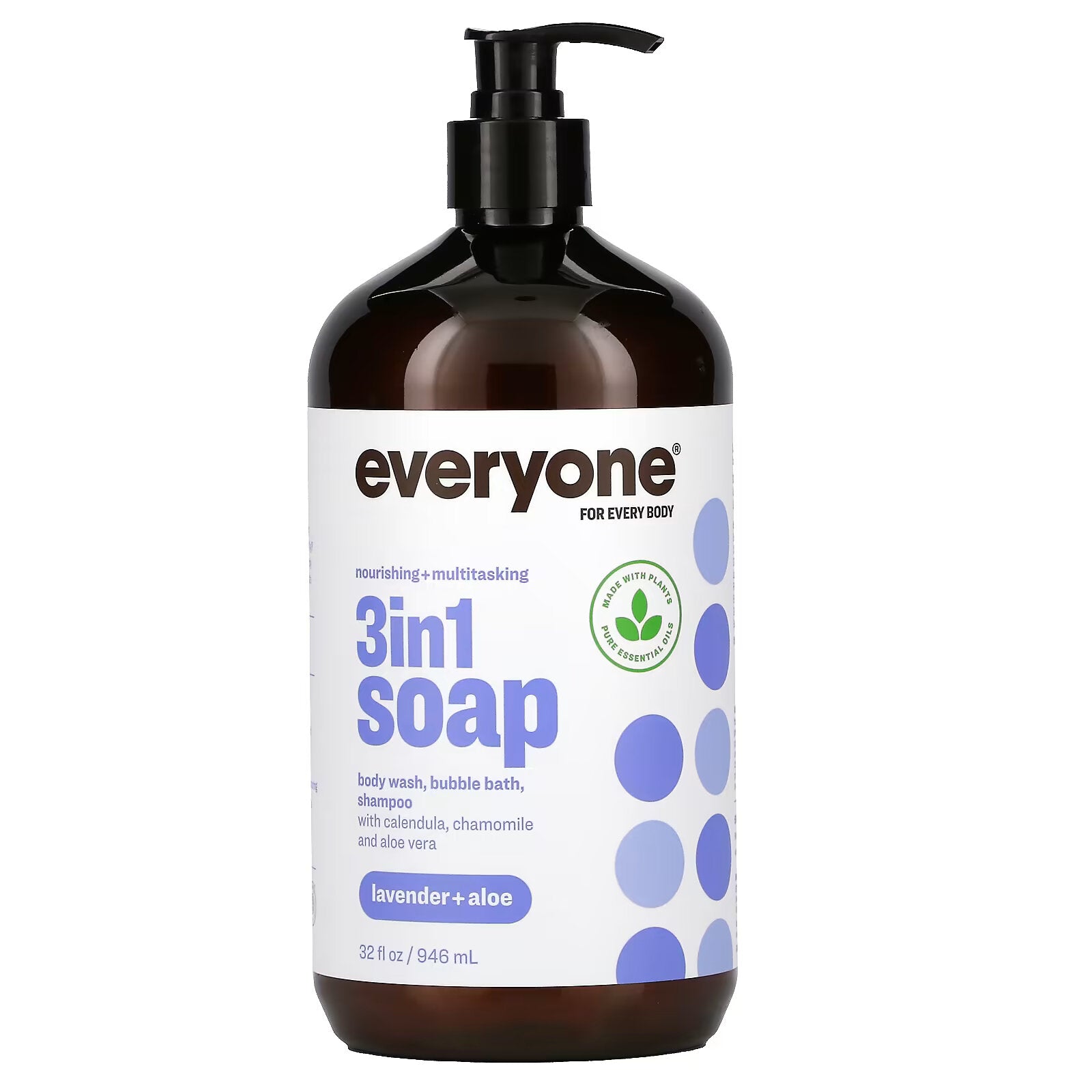 Everyone, Everyone for Every Body, 3 in 1 Soap, Lavender & Aloe, 32 fl oz (946 ml)