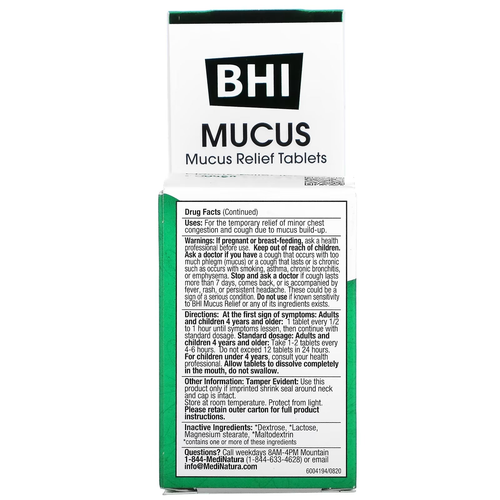 MediNatura BHI mucus reducer, 100 tablets