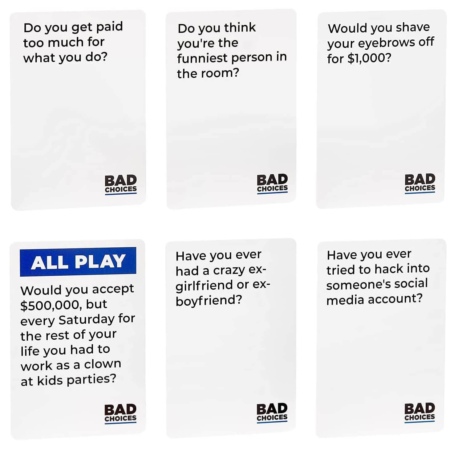 Board card game Bad Choices The Have You Ever? + addition After Dark Edition