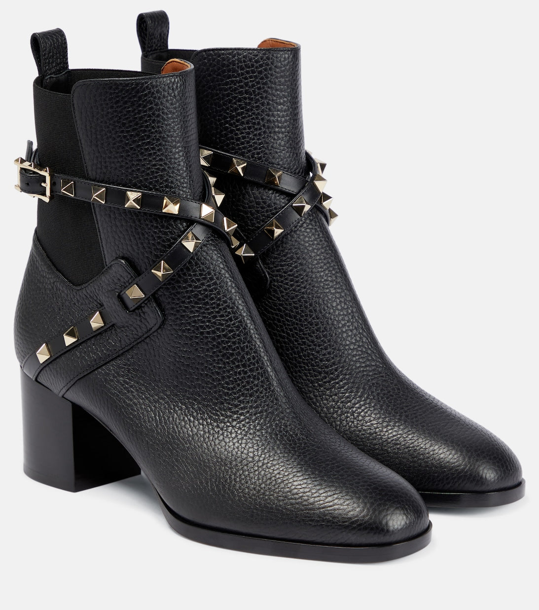 Rockstud Valentino Garavani leather ankle boots, black