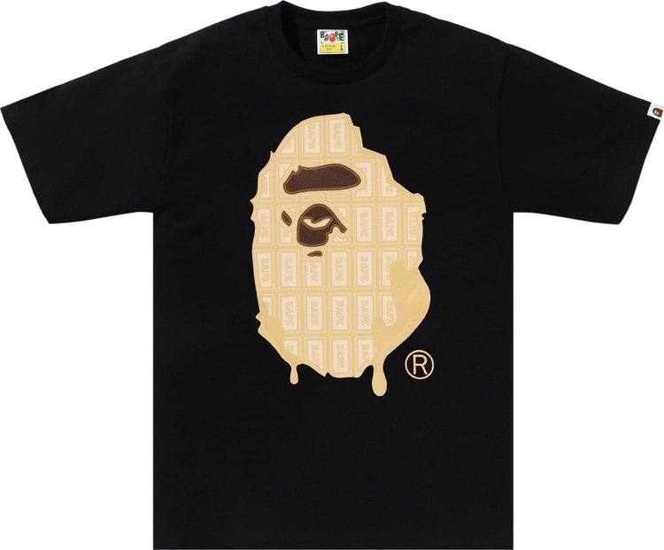 تي شيرت BAPE Valentine Chocolate Ape Head 'Black'، أسود