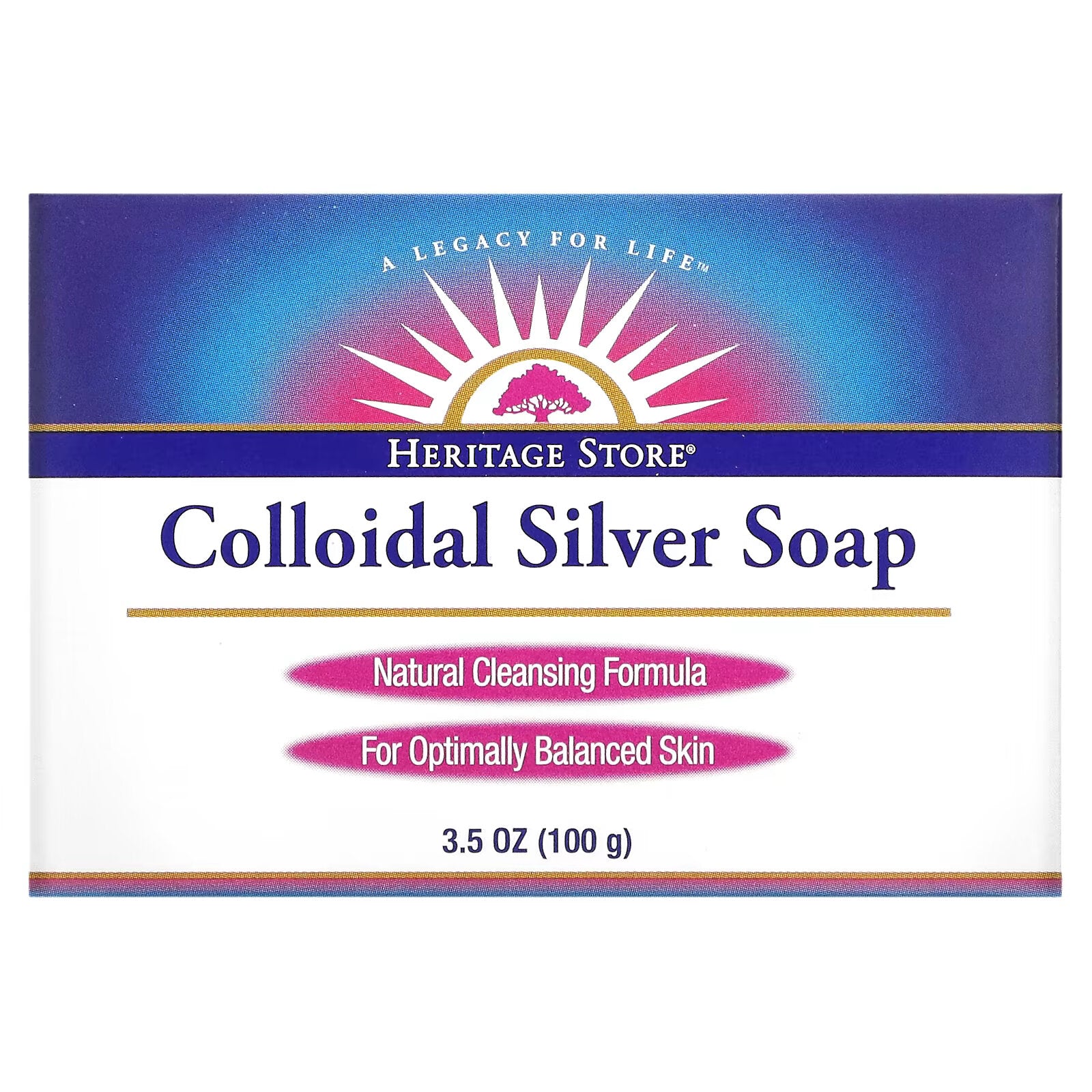 Heritage Store, Colloidal Silver Soap, 3.5 oz (100 g)