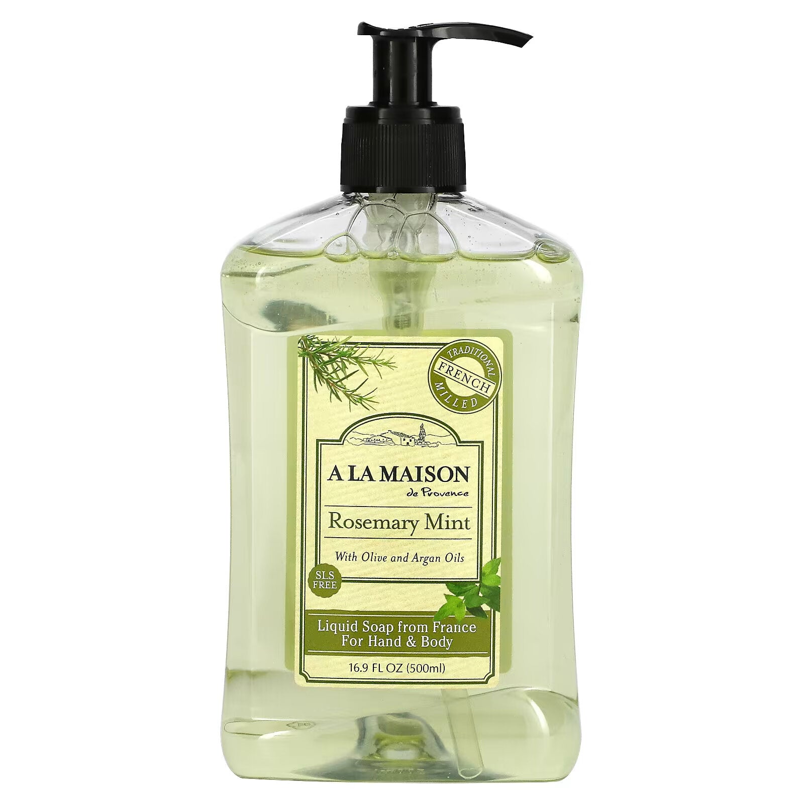 A La Maison de Provence, Liquid Hand & Body Soap, Rosemary & Mint, 16.9 fl oz (500 ml)