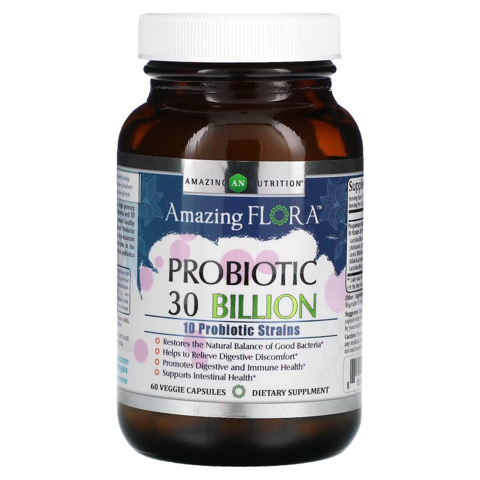 Amazing Nutrition, Amazing Flora, Probiotic, 30 Billion CFU, 60 Vegetarian Capsules