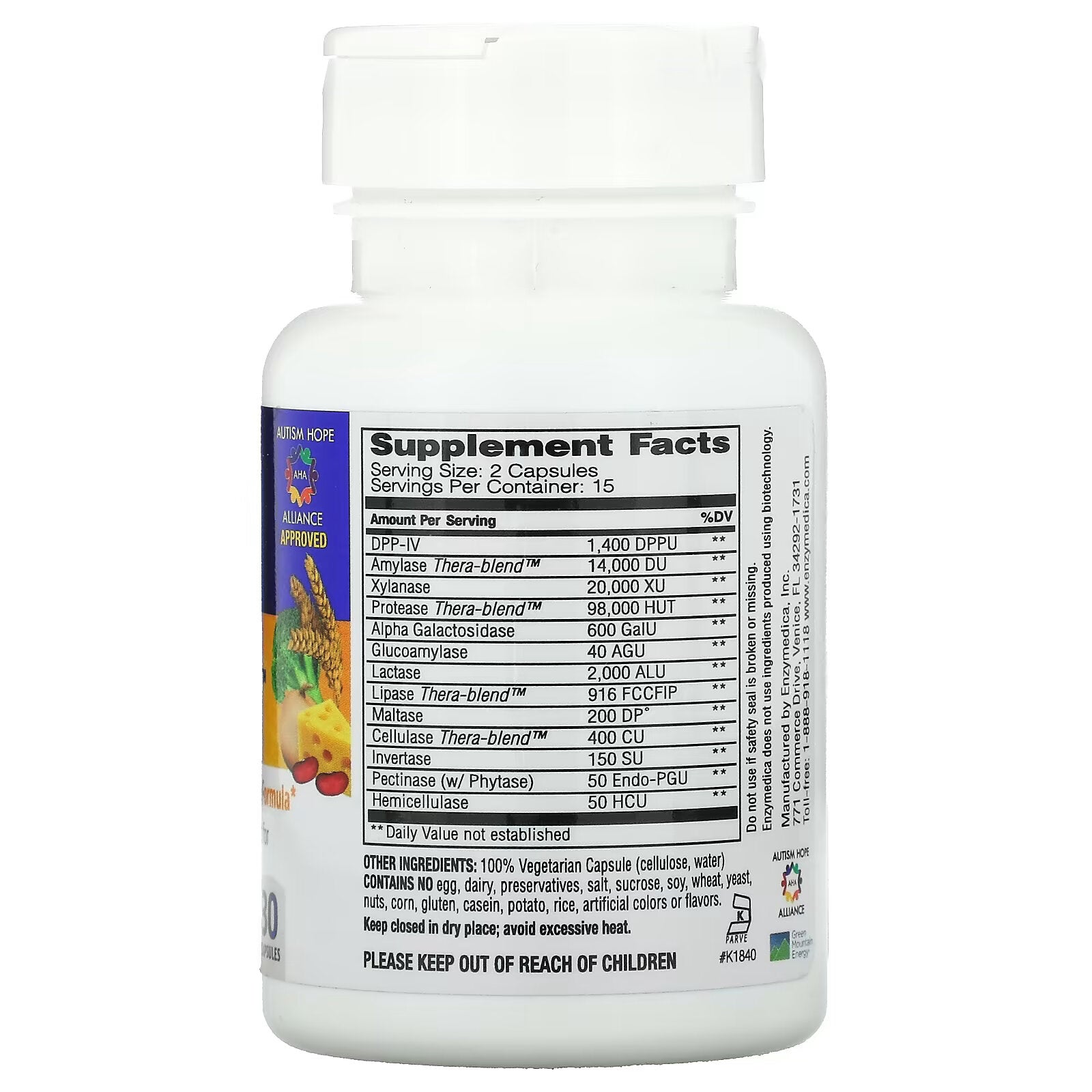 Enzymedica, Digest Spectrum, Complete Food Intolerance, 30 Capsules