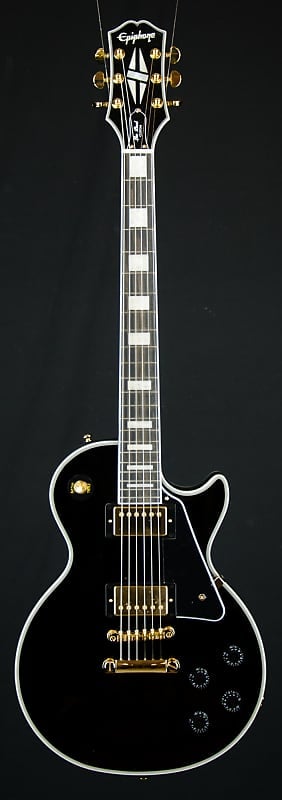 جيتار كهربائي Epiphone Les Paul Custom Original باللون الأسود، أسود EILCEBGH1