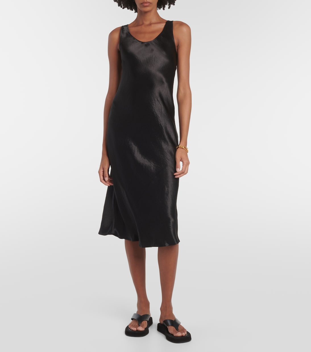 Talte Max Mara satin midi dress, black