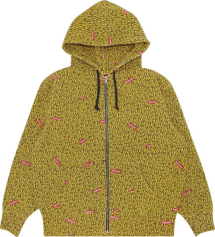 Supreme x IRAK Zip Up Hooded Sweatshirt 'Yellow', Yellow