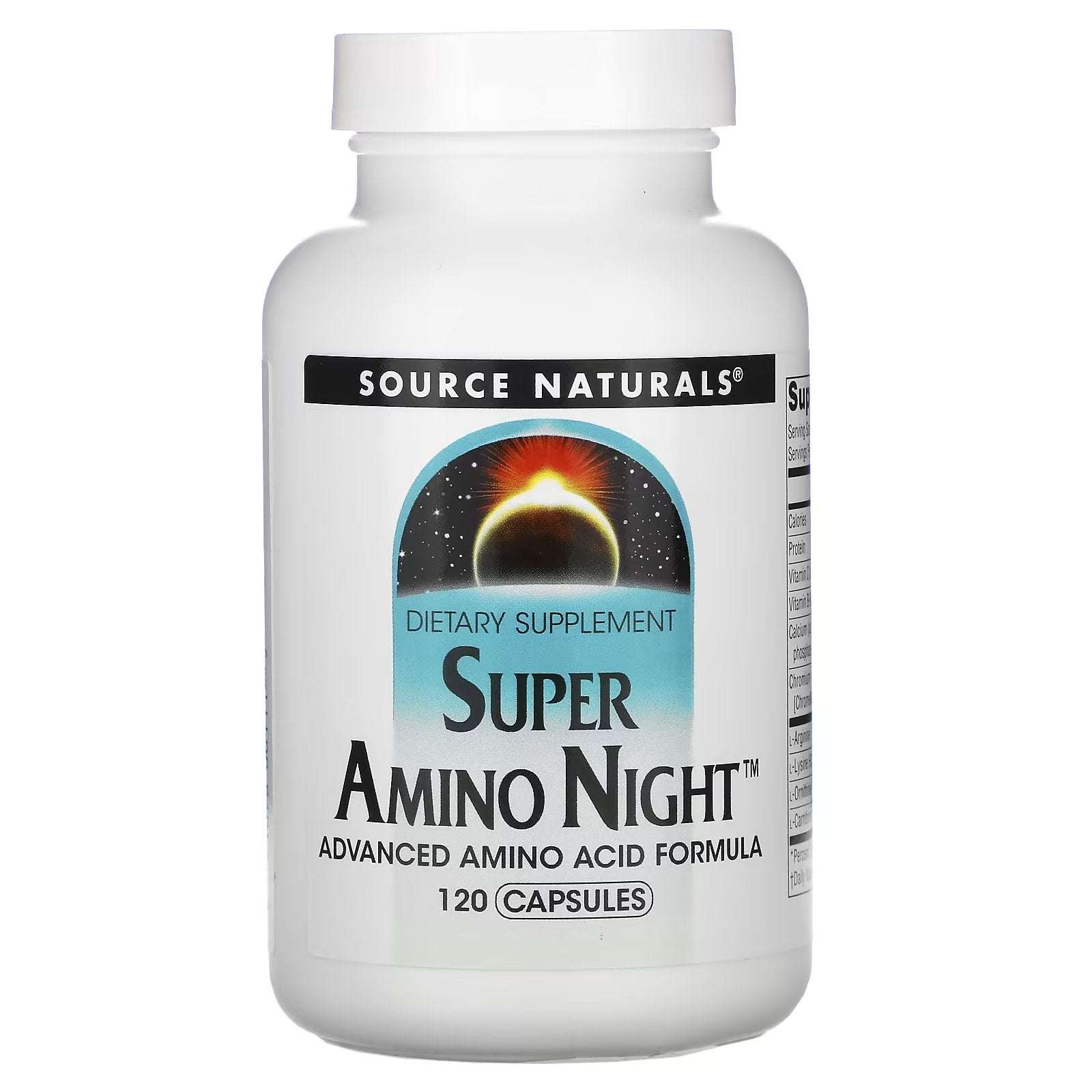 Source Naturals Super Amino Night Amino Night Formula، 120 كبسولة