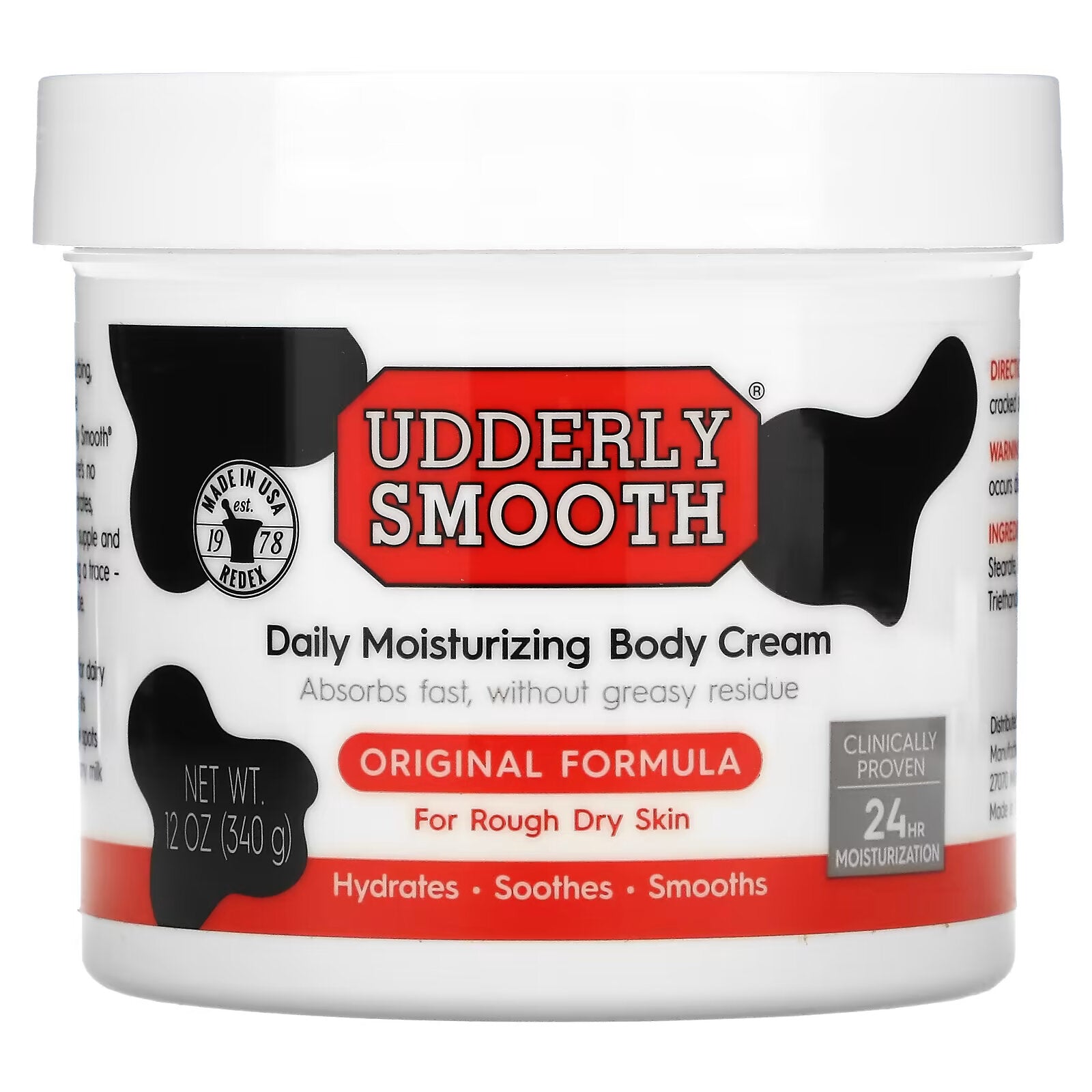 Udderly Smooth, daily moisturizing body cream original formula, 340 g (12 oz)