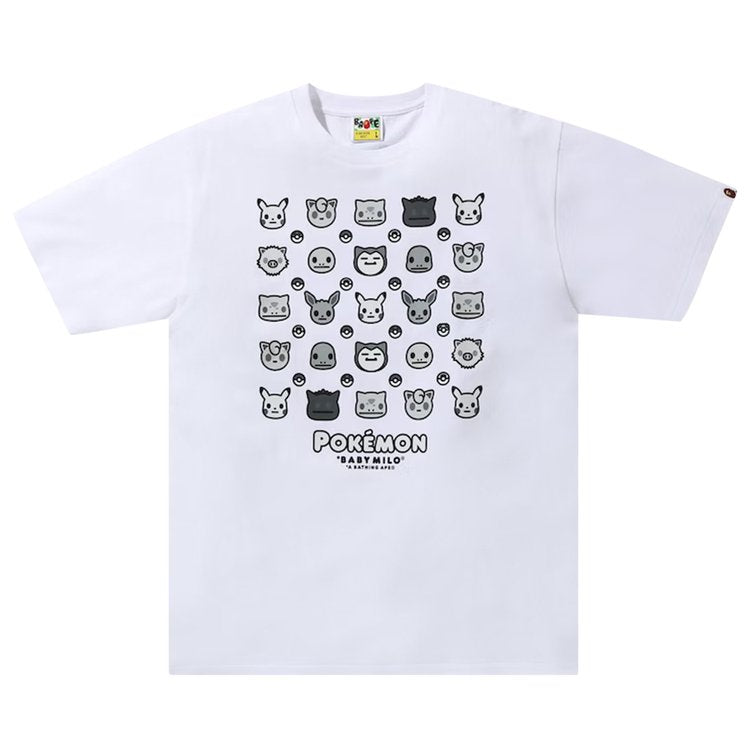 تي شيرت BAPE Baby Milo x Pokemon Monotone #4 "أبيض"، باللون الأبيض