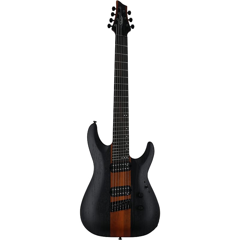 Schecter Rob Scallon C-7 Multi-Scale Electric Guitar, 7-String, Satin Dark Roast