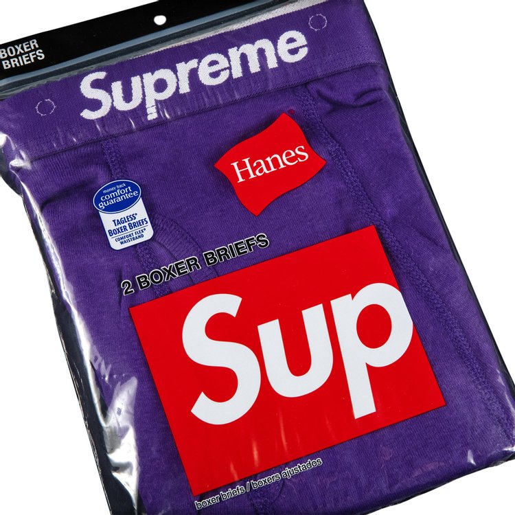 ملابس داخلية بوكسر Supreme x Hanes (عبوة من قطعتين) باللون الأرجواني