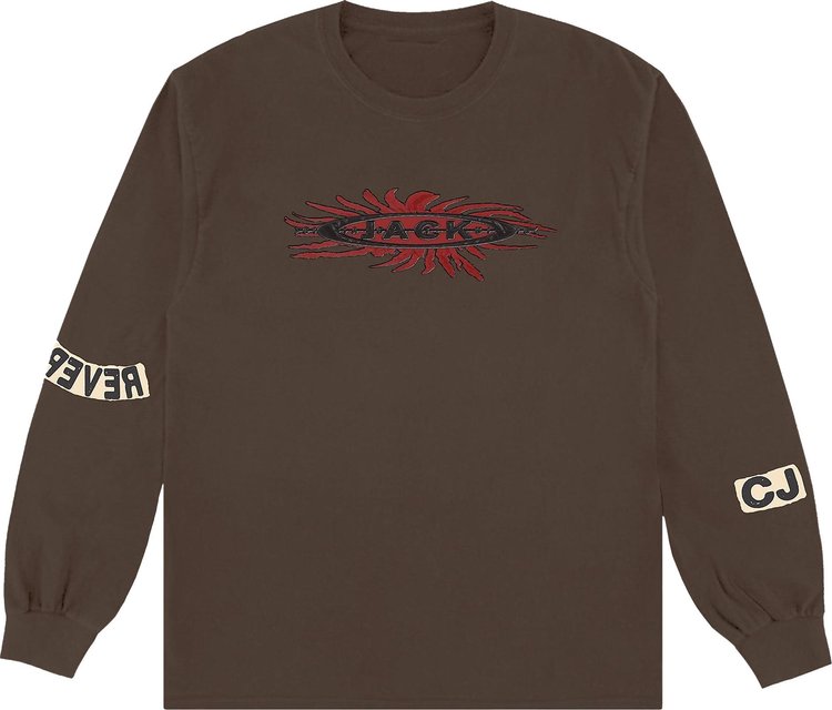 Cactus Jack by Travis Scott Reverse Jack Long-Sleeve Tee 'Brown', brown