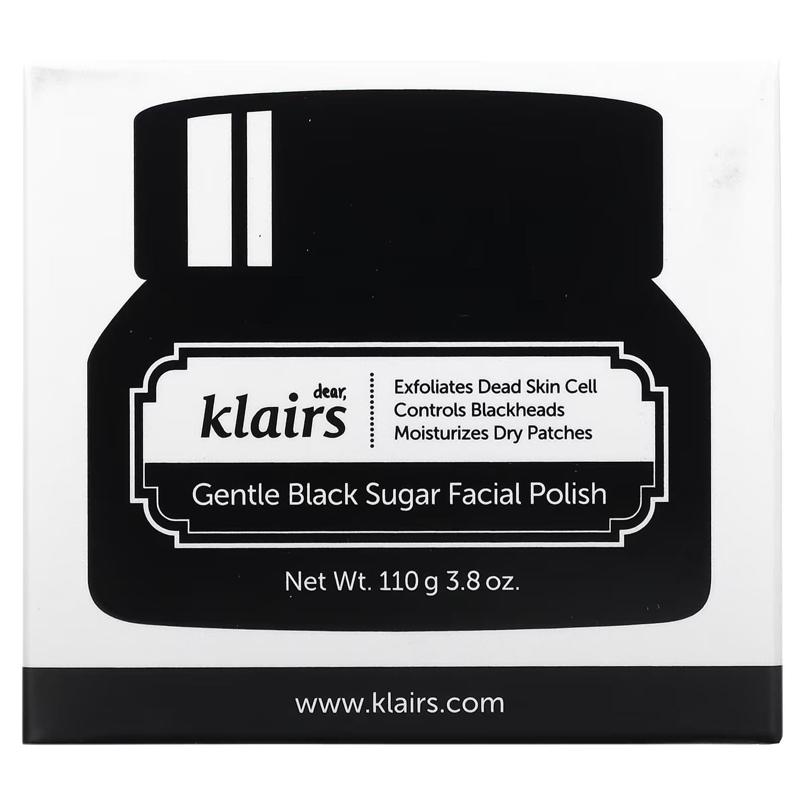 Dear, Klairs Gentle Black Sugar Facial Polish, 110g