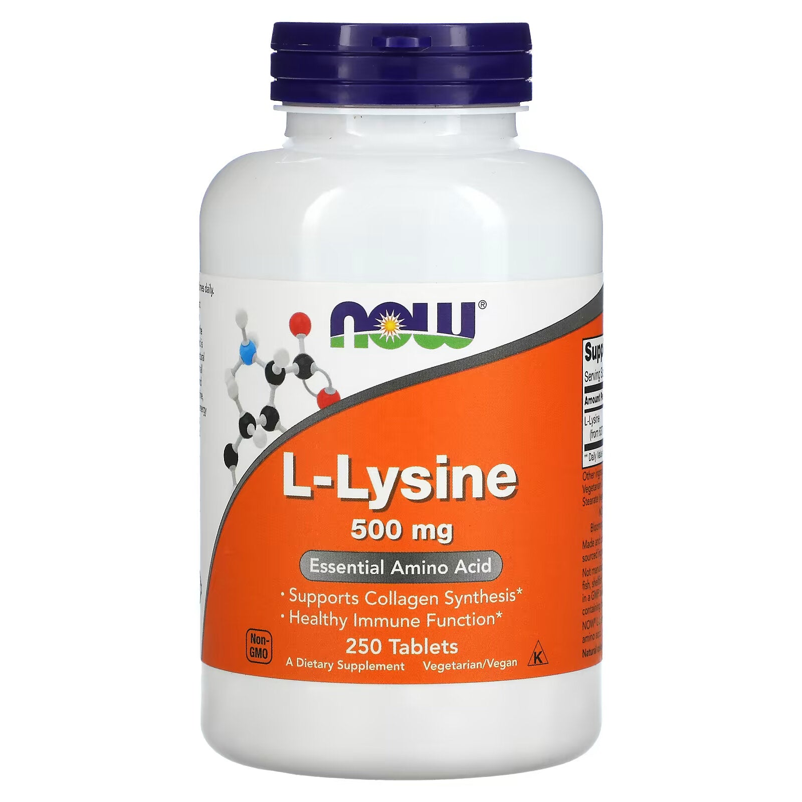 NOW Foods L-Lysine 500 مجم، 250 قرصًا