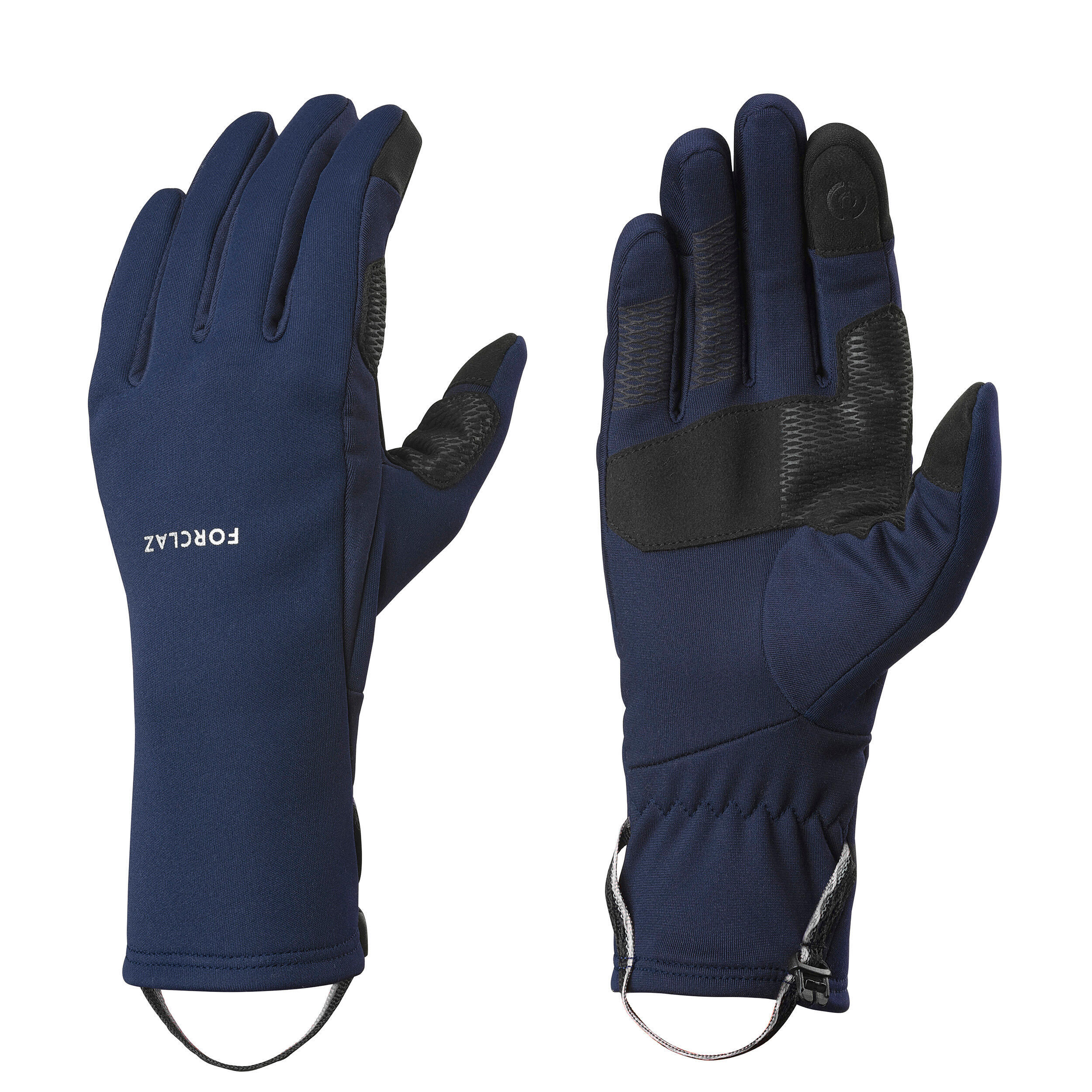 Elastic tactile trekking gloves Forclaz MT500, dark blue