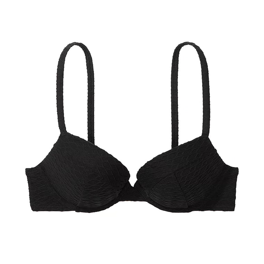 Victoria's Secret Swim Mix & Match Sexy Tee Push-Up Fishnet Bikini Top, black