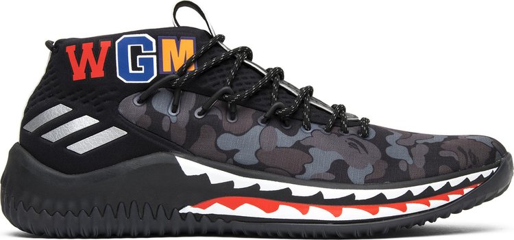 Adidas A Bathing Ape x Dame 4 'Black Camo' sneakers, black