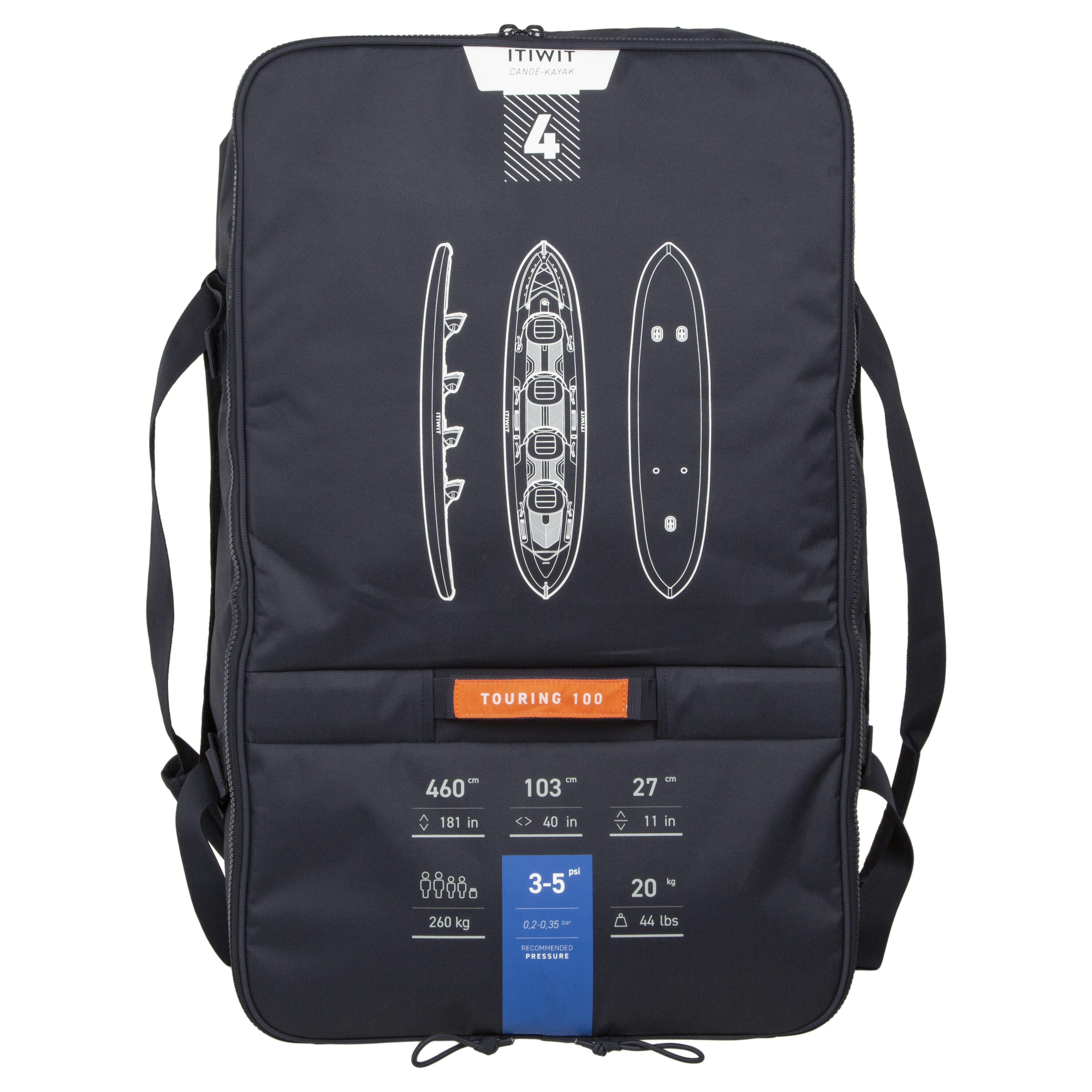 Backpack for inflatable kayak X100 4P ITIWIT