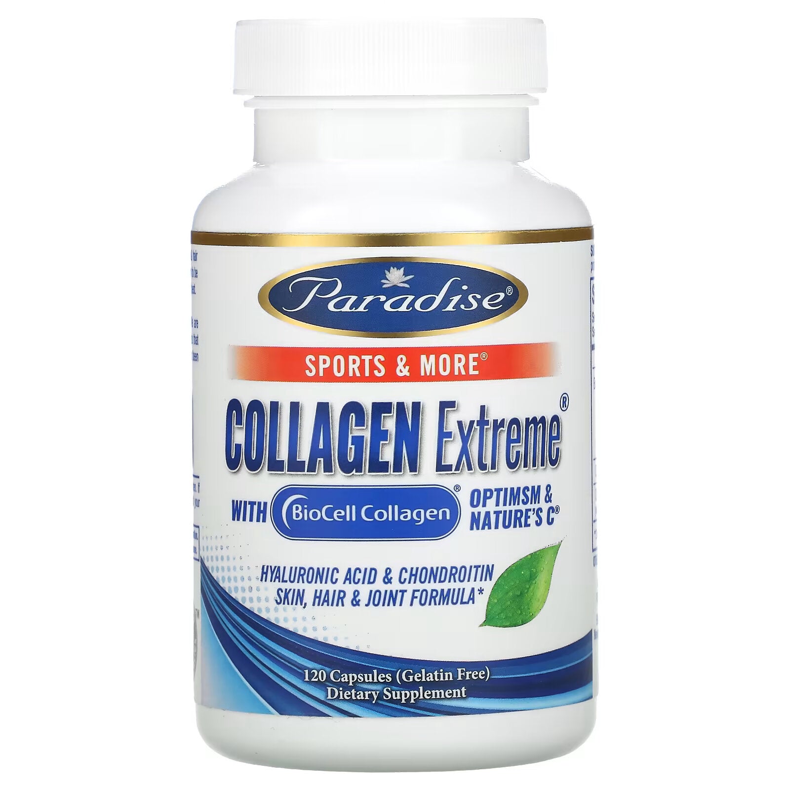 Paradise Herbs, Collagen Extreme مع BioCell Collagen وOptiMSM وفيتامين C الطبيعي، 120 كبسولة