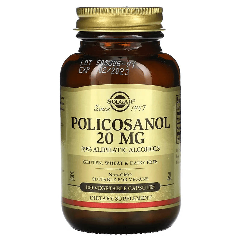 Policosanol, 20 mg, 100 vegetarian capsules, Solgar