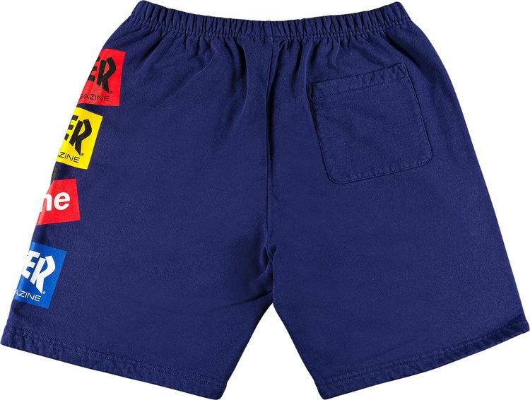 Supreme x Thrasher Multi Logo Sweatshort Washed Navy, Blue