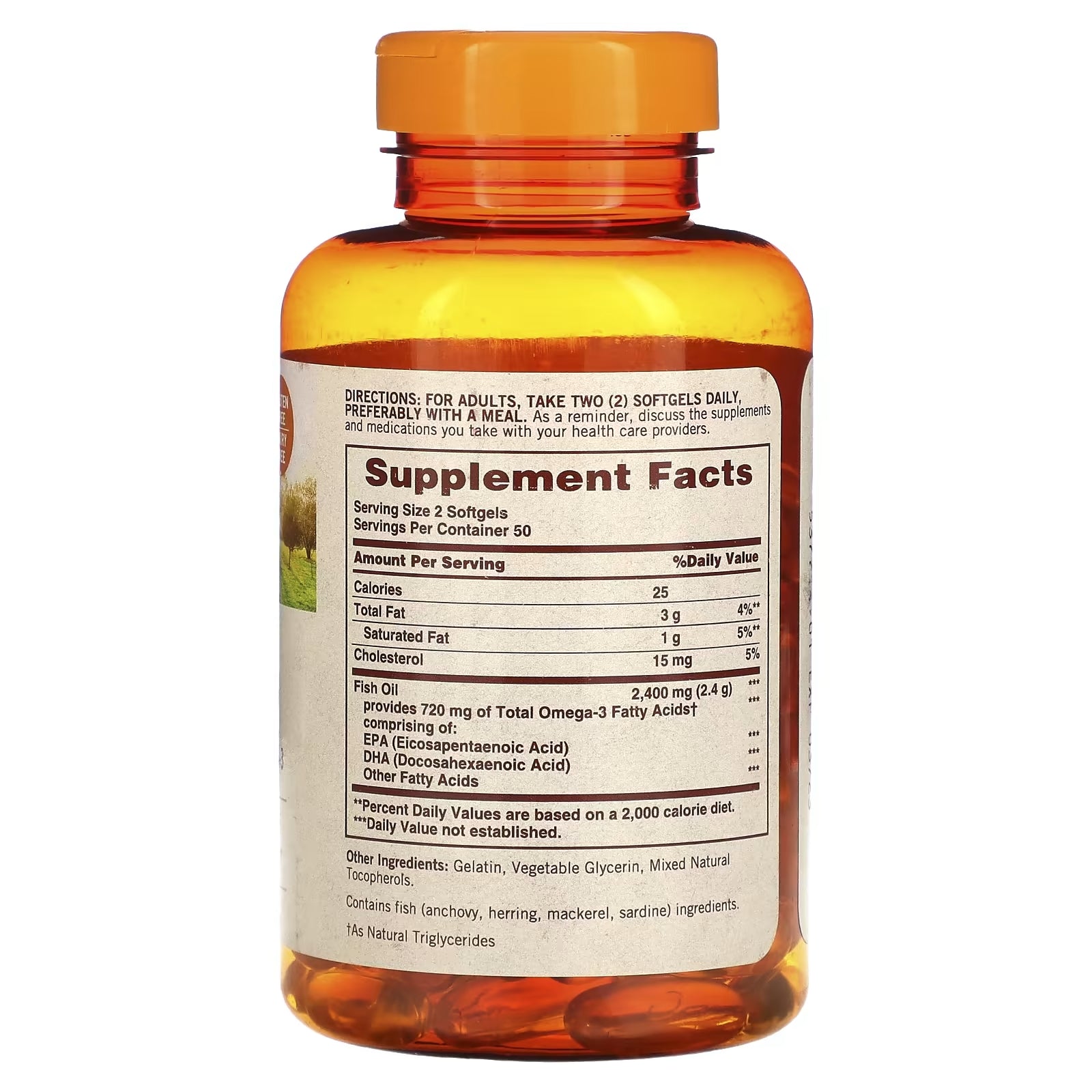 Sundown Naturals Fish Oil 1200 mg, 100 Softgels