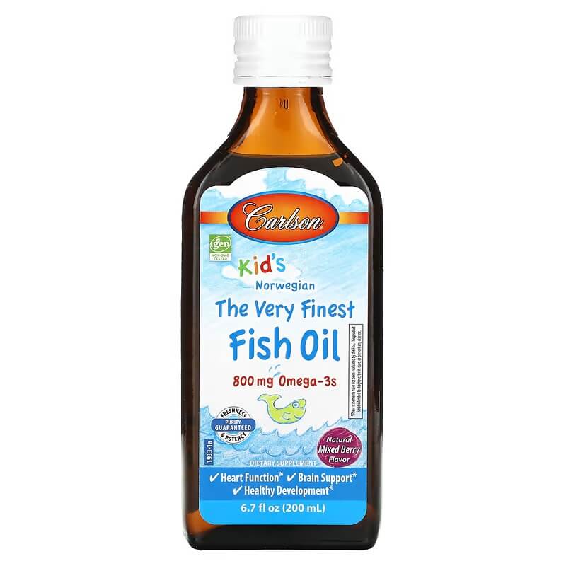 Omega-3 fish oil Carlson Kids natural berry mixture 800 mg, 200 ml