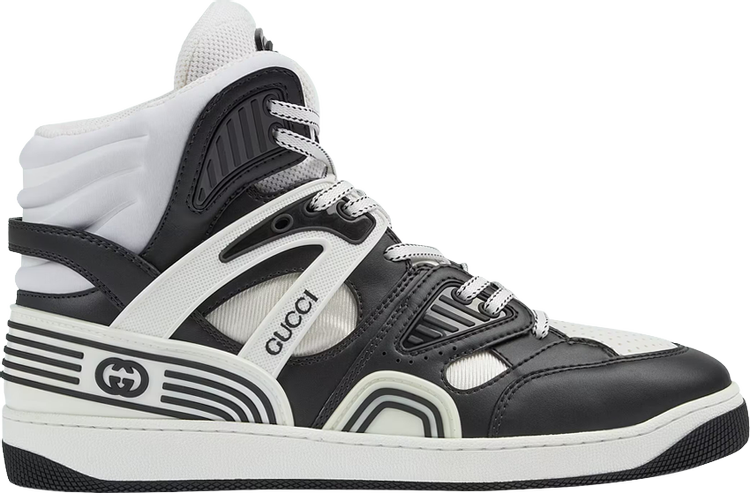 Gucci Basket High Black White Sneakers