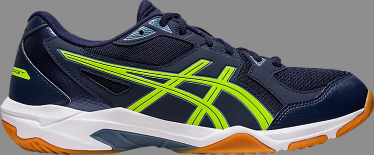 Asics gel rocket 2e wide 'midnight hazard green' sneakers, blue