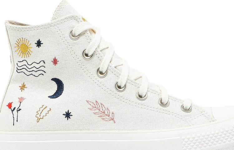 Sneakers Converse Wmns Chuck Taylor All Star Platform High Its Okay To Wander - Egret, cream