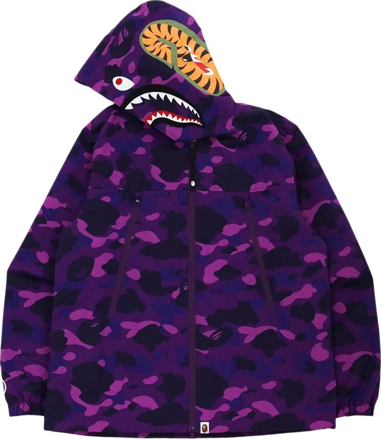 جاكيت بغطاء رأس من BAPE Color Camo Shark "أرجواني"، أرجواني