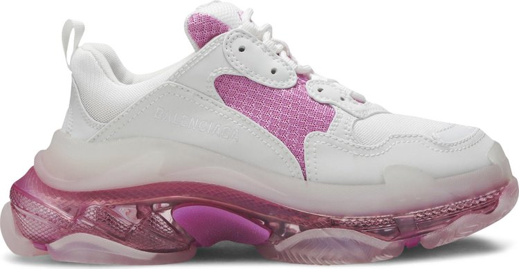 حذاء رياضي Balenciaga Wmns Triple S Clear Sole Trainer باللون الأبيض والوردي