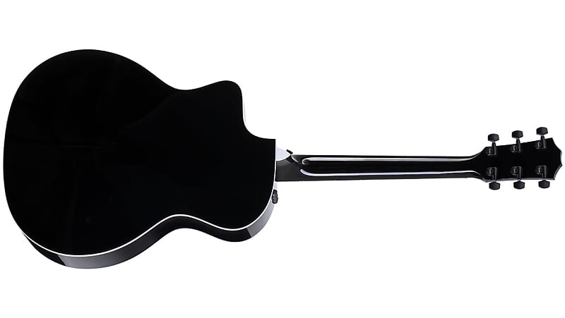 Taylor 214ce-BLK DLX Grand Auditorium Acoustic Electric Guitar Cutaway with Case - Black Finish