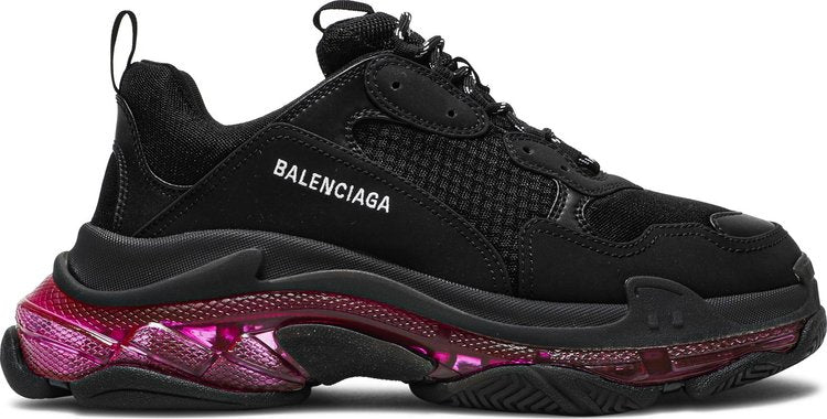 حذاء رياضي Balenciaga Triple S ذو نعل شفاف - أسود وردي نيون، أسود