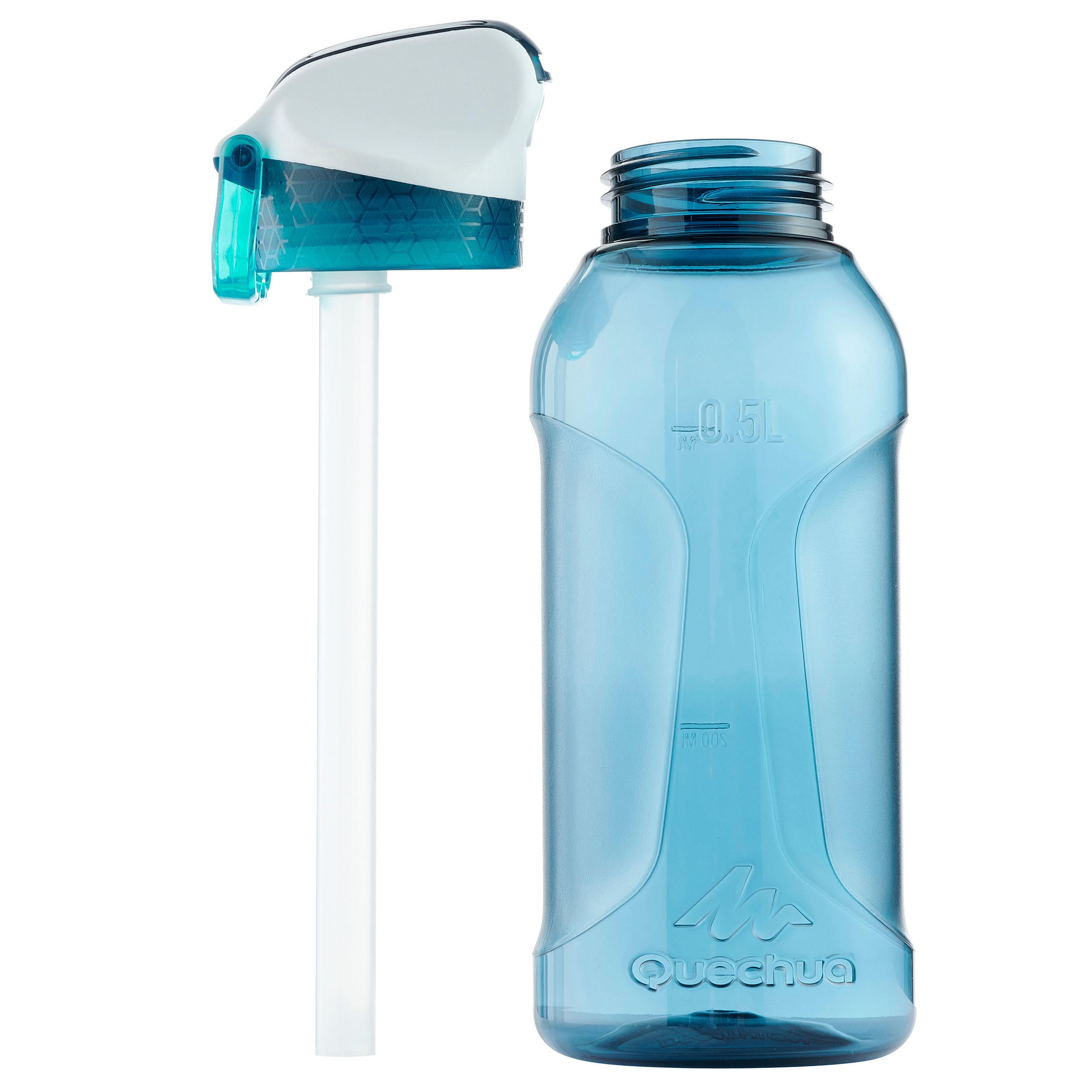 Quechua 900 Ecozen Quick Release Bottle with Hiking Straw, Blue