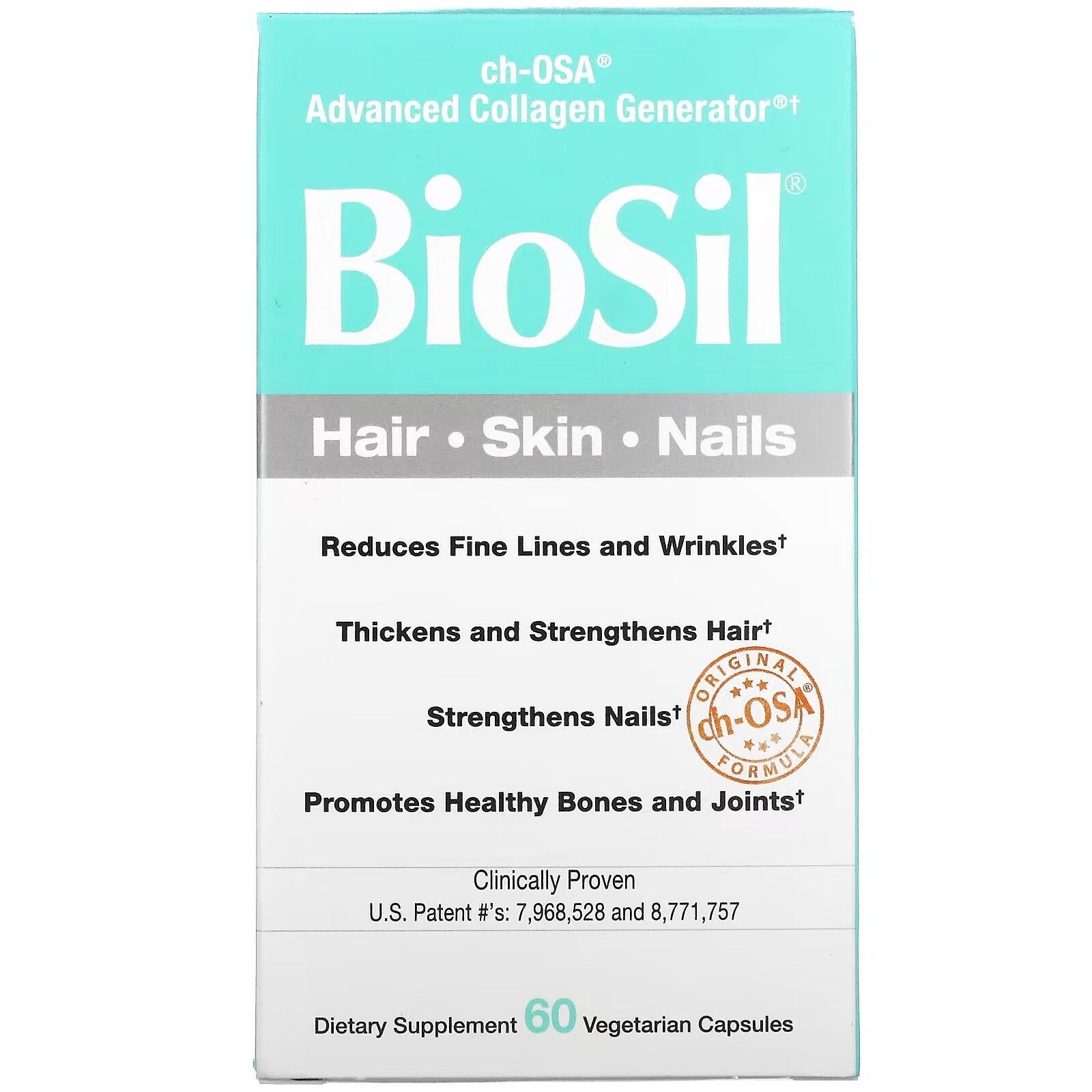 BioSil, ch-OSA, Enhanced Source of Collagen, 60 Vegetarian Capsules