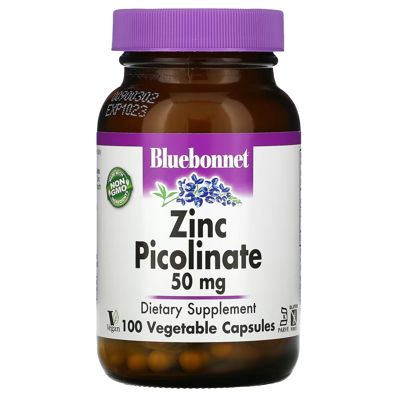 Bluebonnet Nutrition Zinc Picolinate 50 mg, 100 Vegetarian Capsules