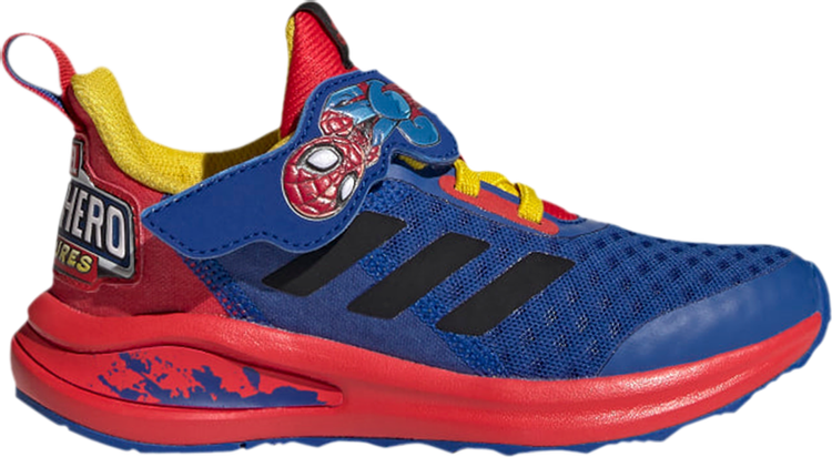 حذاء رياضي Adidas Marvel x FortaRun J 'Spider Man' باللون الأزرق