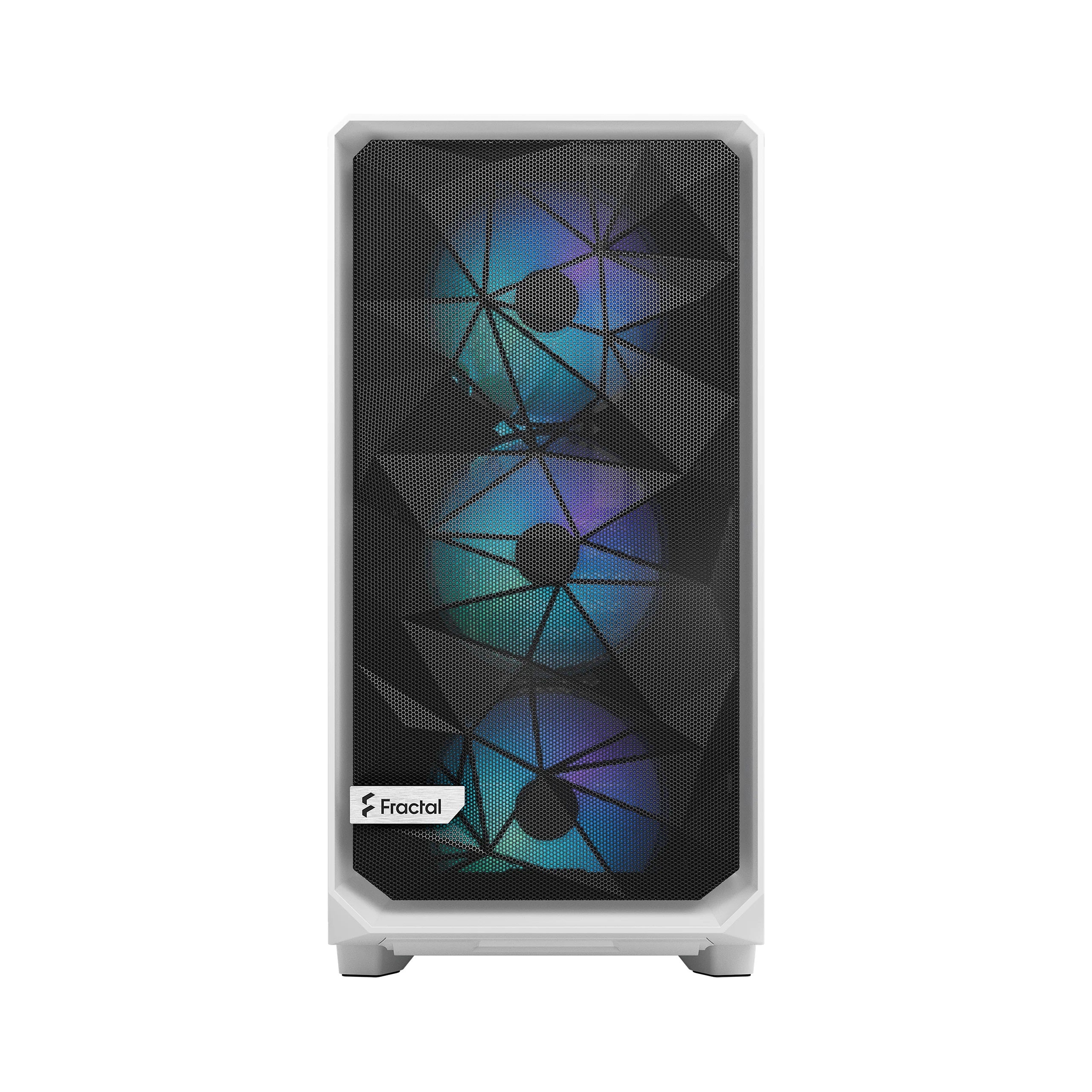 Case Fractal Design Meshify 2 RGB, Mid Tower, white, transparent glass